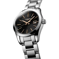 Longines Conquest 29.5mm Black Dial angled