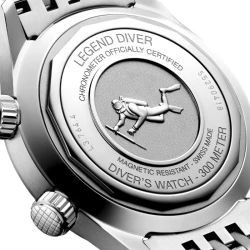 Longines Legend Diver 39mm back casing detail