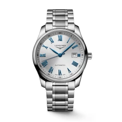 Longines Master Collection 40mm Watch with Silver Dial and Blue Hands