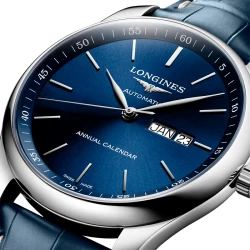 Longines Master Collection Automatic Blue Dial Watch 42mm Dial close up