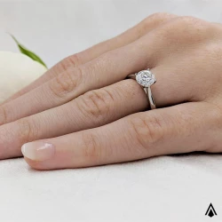 Open Tulip Platinum 0.50ct Diamond Ring on Hand