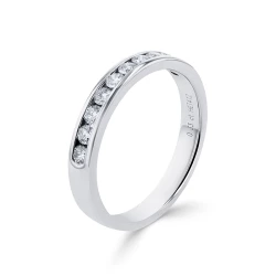 Platinum 0.33ct Brilliant Cut Diamond Channel Set Wedding Ring