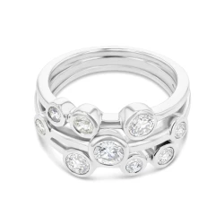 Platinum 0.59ct Diamond Bubble Ring Flat