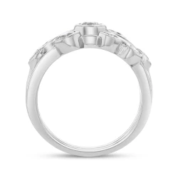 Platinum 0.59ct Diamond Bubble Ring Upright