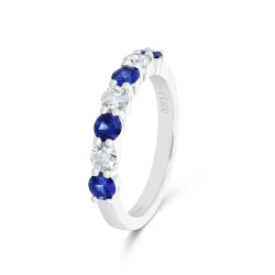 Platinum 0.66ct Sapphire and Diamond Eternity Ring