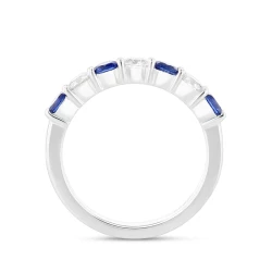 Platinum 0.66ct Sapphire and Diamond Eternity Ring upright profile