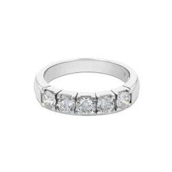 Platinum 0.92ct Diamond Castle Set Ring flat front