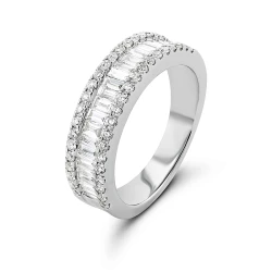 Platinum 1.48ct Baguette & Brilliant Cut Diamond Ring