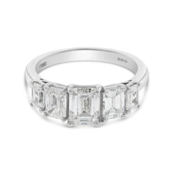 Platinum 2.53ct Diamond Five Stone Ring Flat