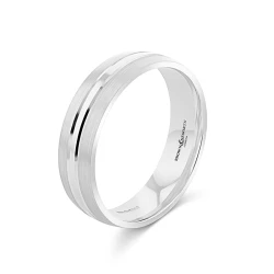 Platinum 6mm Satin & Polished Wedding Ring