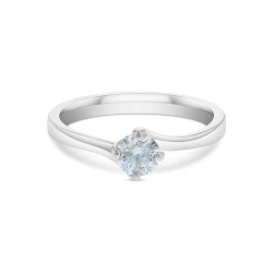 Platinum & 0.36ct Diamond Solitaire Ring Flat View