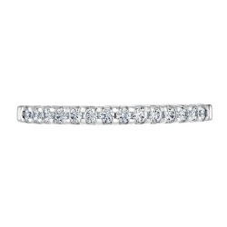 Platinum & Diamond Half Set Wedding Ring flat front view