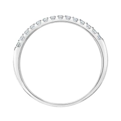 Platinum & Diamond Half Set Wedding Ring upright profile view