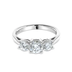 Platinum and Diamond Trilogy Engagement Ring Flat