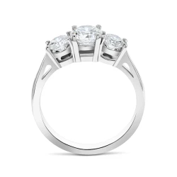 Platinum and Diamond Trilogy Engagement Ring Upright