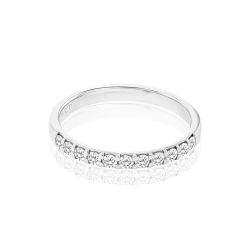 Platinum Diamond Claw Set 2.5mm Wedding Band Flat