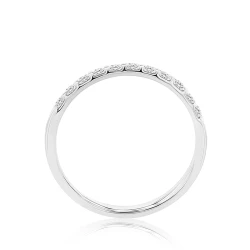 Platinum Diamond Claw Set 2.5mm Wedding Band Upright