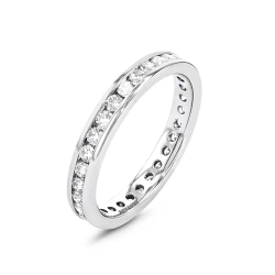 Platinum Diamond Full Channel Set Ring