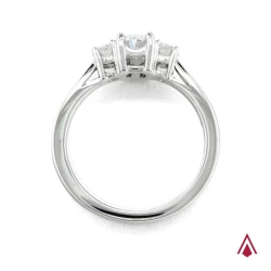 Platinum Royal Oval 0.70ct Diamond Threee Stone Ring Upright