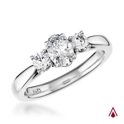 Platinum Royal Oval 0.80ct Diamond Trilogy Ring