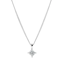 Princess Cut 0.40ct Diamond Platinum Pendant Necklace