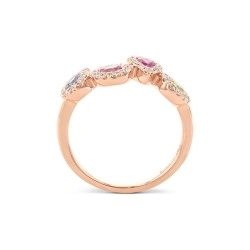 18ct Rose Gold Multi-Coloured Sapphire & Diamond Fancy Shapes Dress Ring