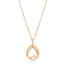 Rose Gold & Diamond Double Abstract Heart Necklace