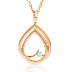 Rose Gold & Diamond Double Abstract Heart Pendant