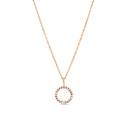 Rose Gold Open Circle Diamond Pendant