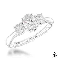 Royal Oval Platinum 0.64ct Diamond Trilogy Ring