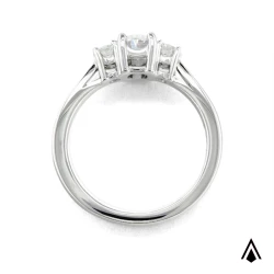 Royal Oval Platinum 0.64ct Diamond Trilogy Ring on Upright