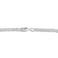 Silver 8.5" Fancy Curb Link Gents Bracelet clasp