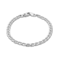 Silver 8.5" Fancy Curb Link Gents Bracelet