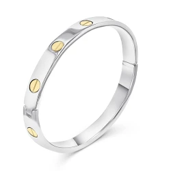 Silver & Gold Love Screw Bangle