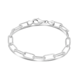 Silver Oblong Link Bracelet