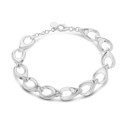 Silver Teardrop Link Bracelet