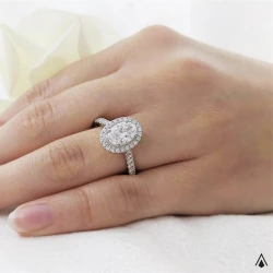 Skye Oval 1.62ct Diamond Cluster Ring on Hand