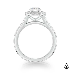 Skye Platinum 0.71ct Diamond Halo Ring Upright