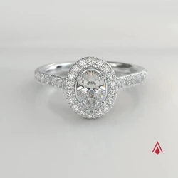 Skye Platinum Oval 1.39ct Diamond Halo Ring 360 degree video