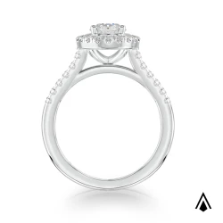 Skye Platinum Oval 1.39ct Diamond Halo Ring Upright