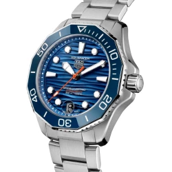 Tag Heuer Aquaracer Professional 300 Date 42mm Blue Dial Angled