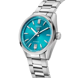 TAG Heuer Carrera Date 36mm Turquoise Dial Angled