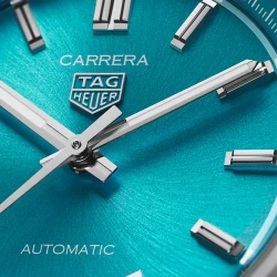 TAG Heuer Carrera Date 36mm Turquoise Dial Close Up