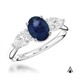 The Florentine Oval 2.31ct Sapphire & Diamond Trilogy Ring