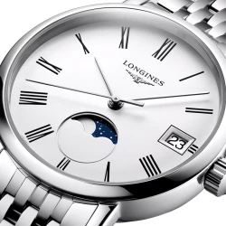 The Longines Elegant Collection 30mm Moonphase dial Close up