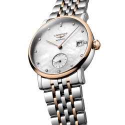 The Longines Elegant Collection 34.5mm Mother-Of-Pearl Dial Angled