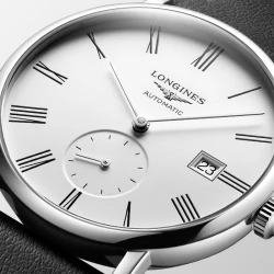 THE LONGINES ELEGANT COLLECTION Automatic White Dial Strap Watch - 39mm