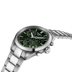 Tissot PR 100 Chronograph 40mm Green Dial Angled