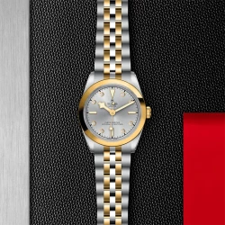 Tudor Black Bay 31 Steel and Gold Silver Diamond Dot Dial Watch long view