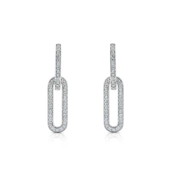 White Gold 0.31ct Diamond Linked Oval Earrings